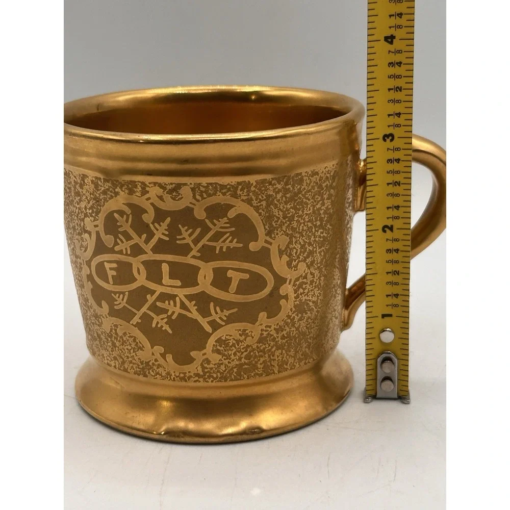 Antique Zeh, Scherzer & Co GildedGold Wash Porcelain Sugar / Creamer Cup Bavaria